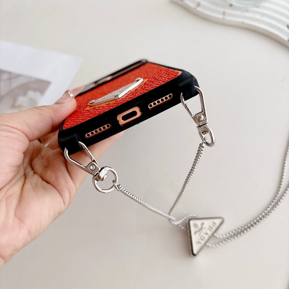 Prada Phone Case On Chain iPhone 12-17 / Pro / Pro Max / Plus / Air for 12-pro