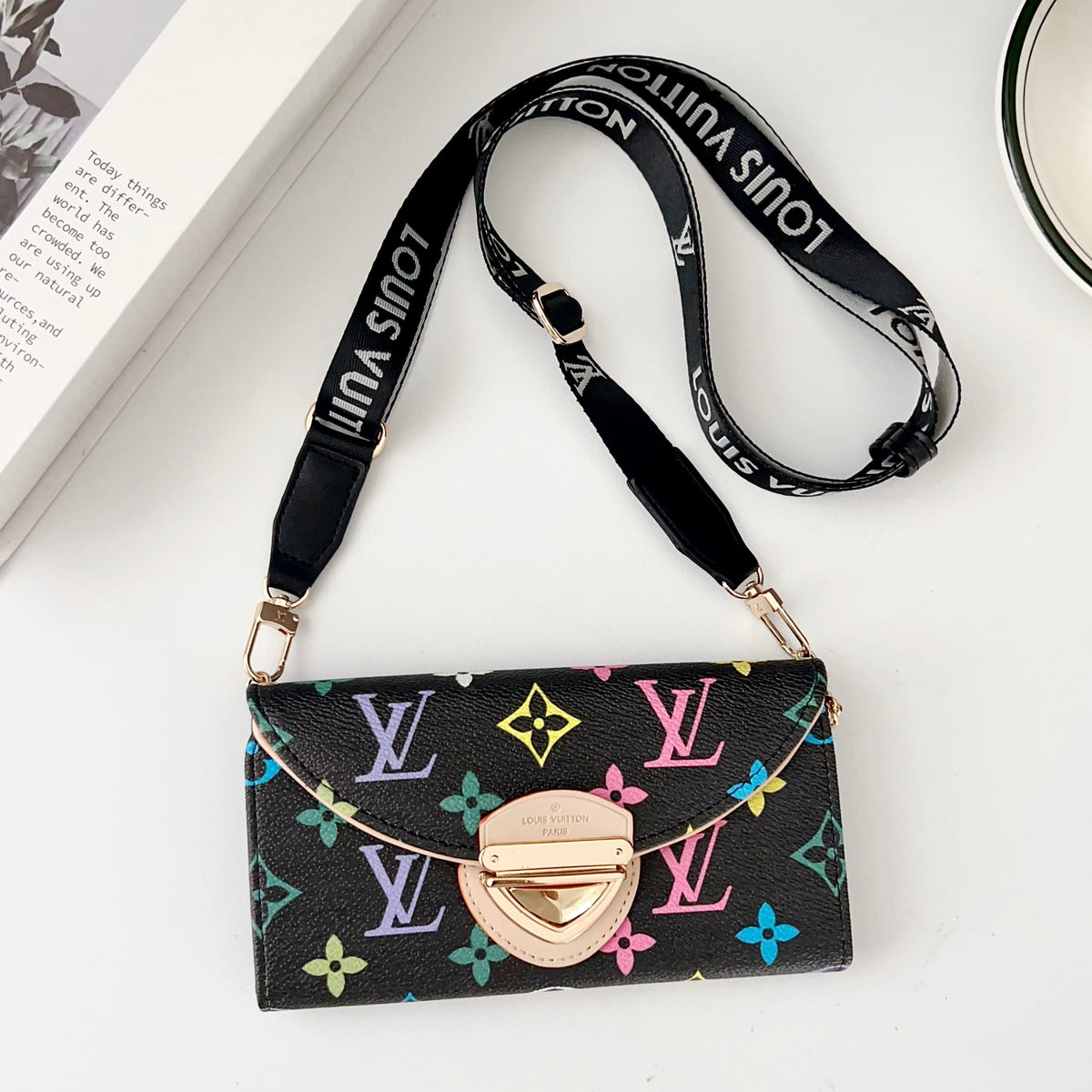 Crossbody Wallet Mini Bag LV Style Phone Case For iPhone 13-17 / Pro / Pro Max / Plus / Air for 13-p