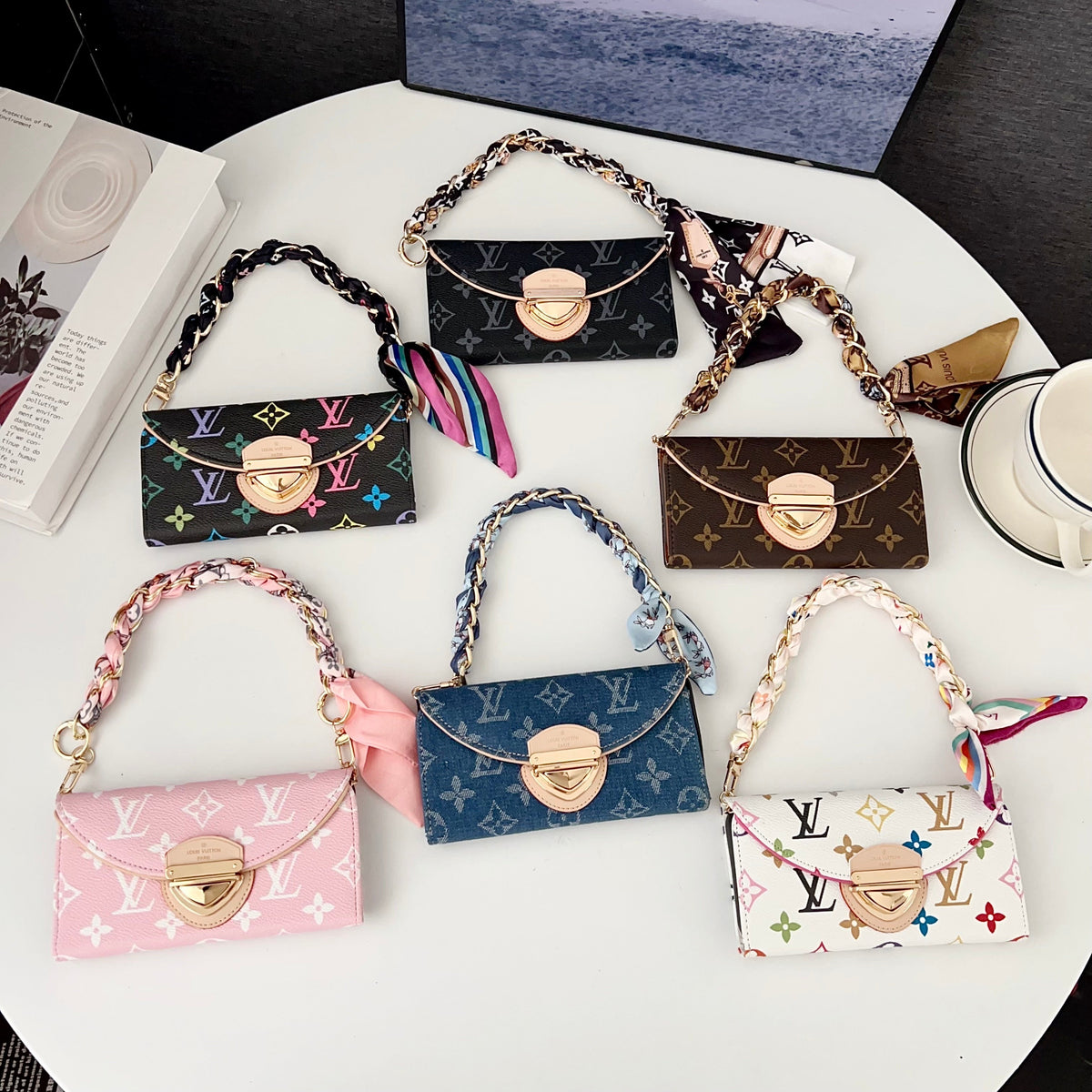 Crossbody Wallet Mini Bag LV Style Phone Case For iPhone 13-17 / Pro / Pro Max / Plus / Air for 14-p