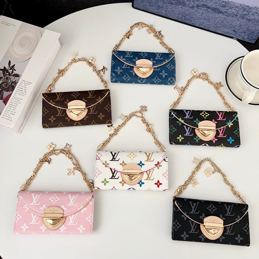 Crossbody Wallet Mini Bag LV Style Phone Case For iPhone 13-17 / Pro / Pro Max / Plus / Air for 14-p