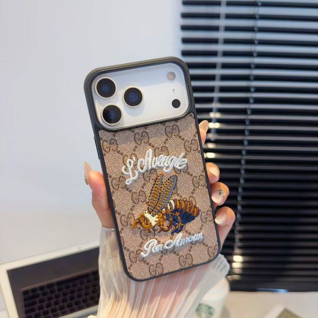 GG Embroidery iPhone Case For 17 / Pro / Pro Max / Air Series for 17-air