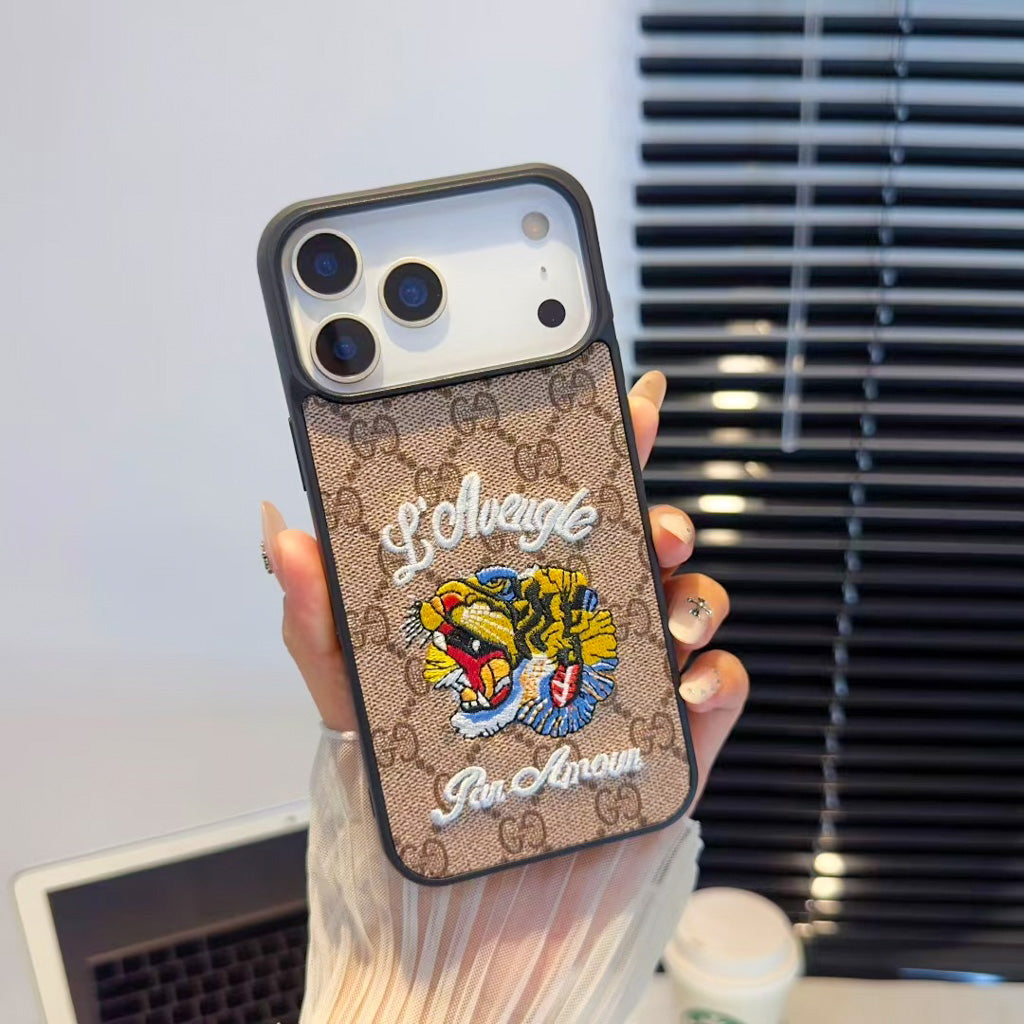 GG Embroidery iPhone Case For 17 / Pro / Pro Max / Air Series