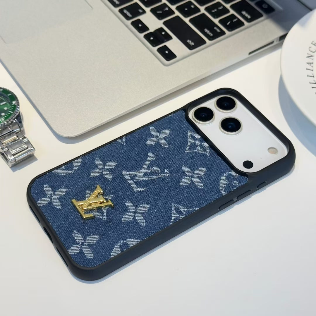 Fabric Denim iPhone 17 Series LV Style Phone Case for 17-air
