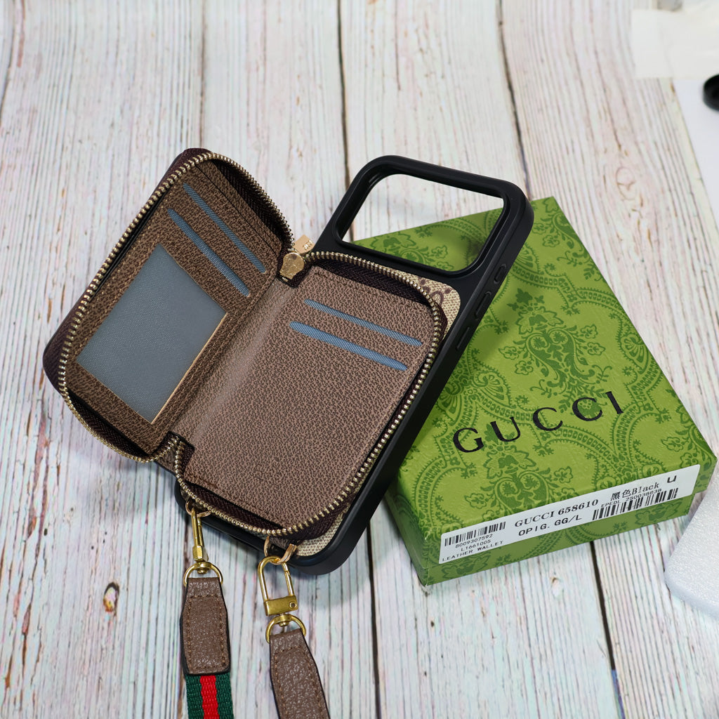 Designer Crossbody LV Zipped iPhone Case For 17/Pro/Pro Max/Air