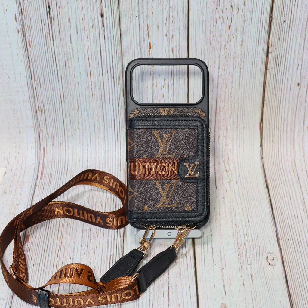 Designer Crossbody LV Zipped iPhone Case For 17/Pro/Pro Max/Air