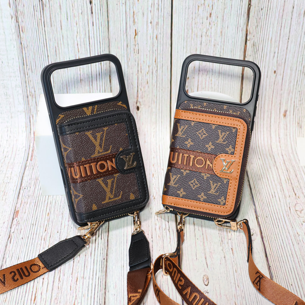 Designer Crossbody LV Zipped iPhone Case For 17/Pro/Pro Max/Air