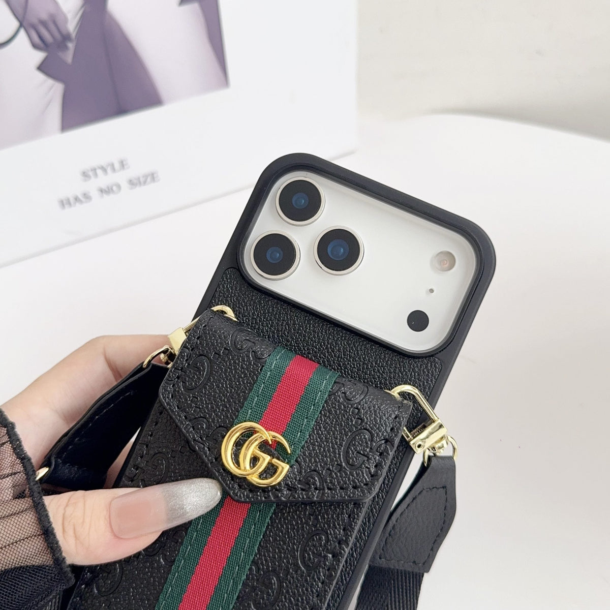 Black Leather Crossbody Designer iPhone 17 Phone Case for iphone-17-pro-max