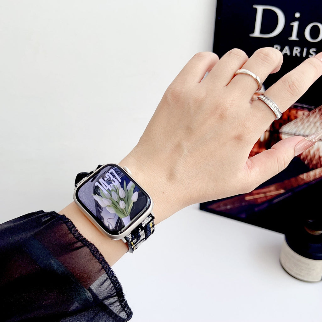 Fabric Dior Apple Watch Band for 38mm-40mm-41mm