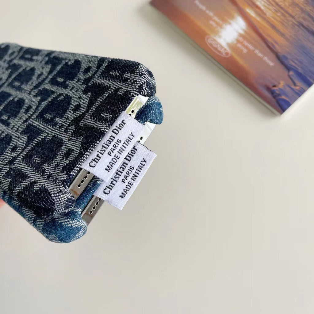 Dior iPhone Case Denim Fabric Design For I Pro / Pro Max / Plus for 14