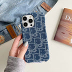 Dior iPhone Case Denim Fabric Design For I Pro / Pro Max / Plus for 13-pro