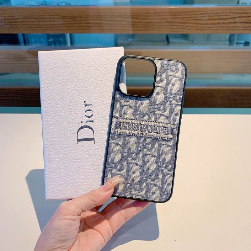 iPhone Case Dior Style Fabric Canvas For 11 12 13 14 15 16 Pro Max Plus for 12-pro