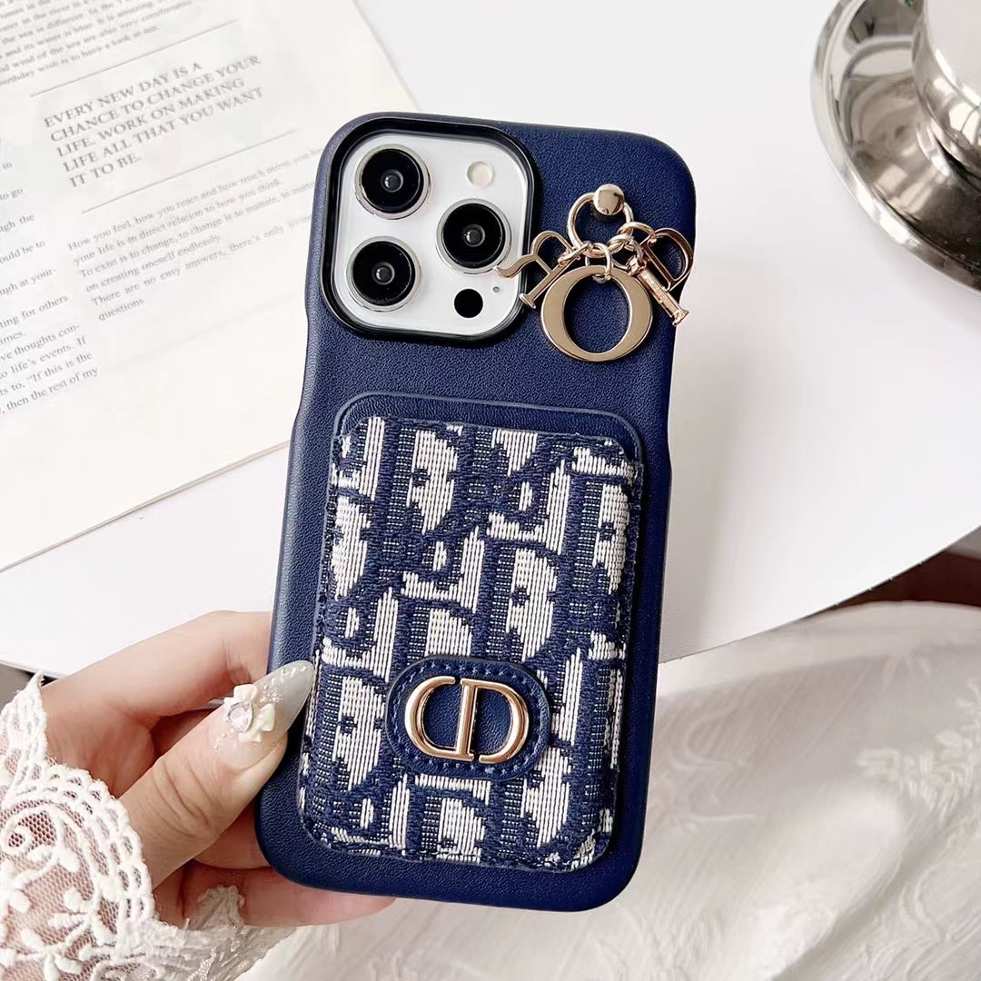 Christian Dior iPhone Case Card Slot For 12 13 14 15 Pro Max Plus Models for 12-pro