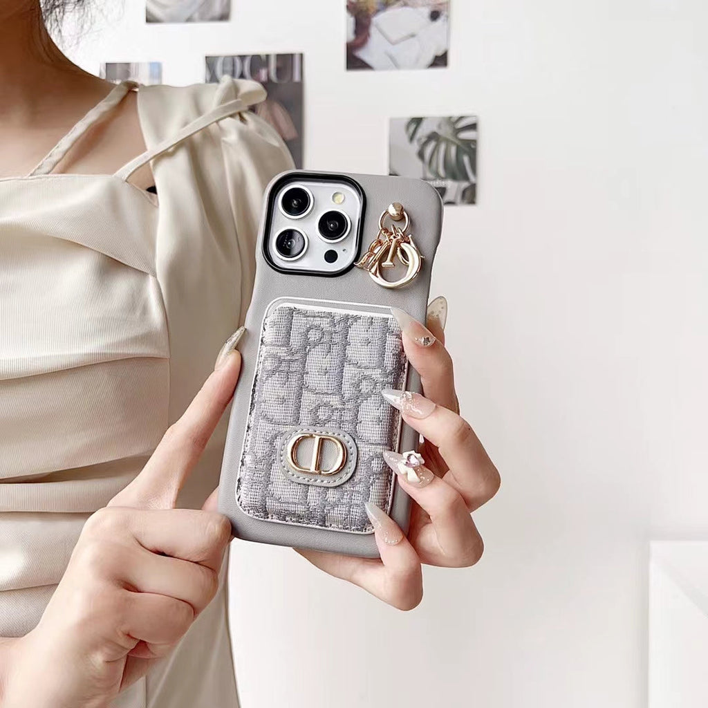 Christian Dior iPhone Case Card Slot For 12 13 14 15 Pro Max Plus Models for 12-pro-max