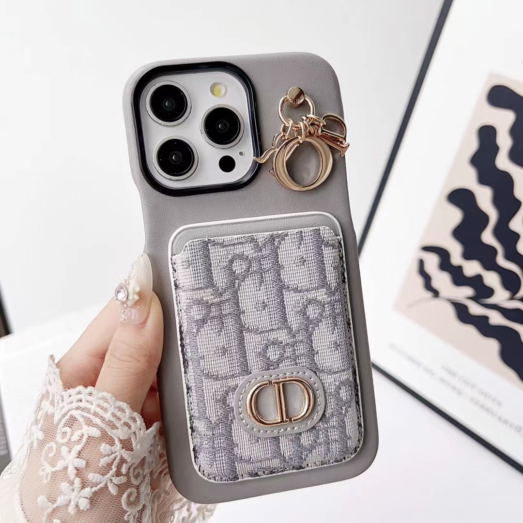 Christian Dior iPhone Case Card Slot For 12 13 14 15 Pro Max Plus Models for 12-pro