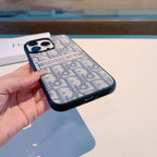 iPhone Case Dior Style Fabric Canvas For 11 12 13 14 15 16 Pro Max Plus for 11-pro-max
