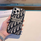 iPhone Case Dior Style Fabric Canvas For 11 12 13 14 15 16 Pro Max Plus for 12-pro