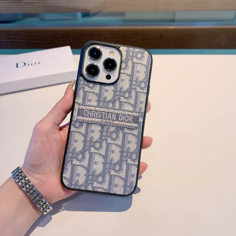 iPhone Case Dior Style Fabric Canvas For 11 12 13 14 15 16 Pro Max Plus for 11-pro
