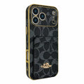 Electroplated Coach Card Holder Phone Case For iPhone 13-17 / Pro / Pro Max / Plus / Air