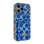 Electroplated Coach Card Holder Phone Case For iPhone 13-17 / Pro / Pro Max / Plus / Air for 13-pro