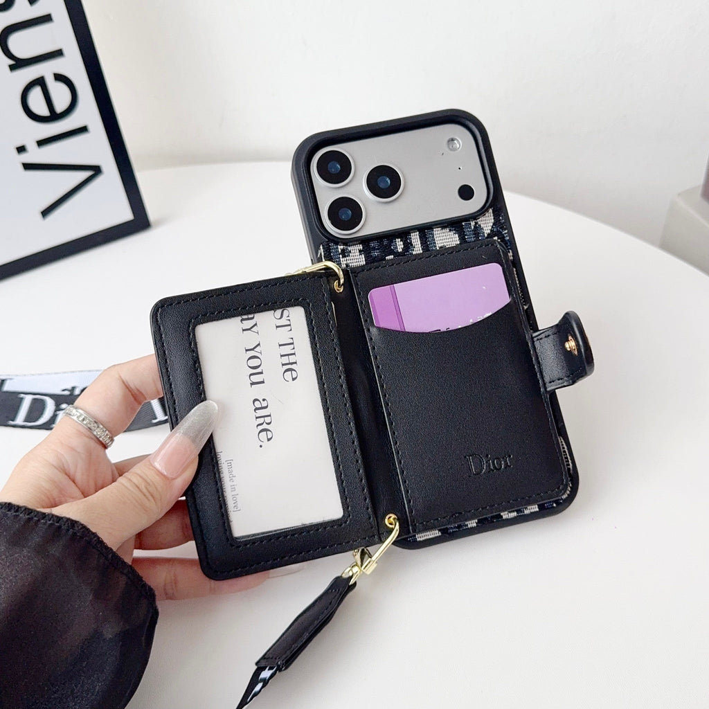 Fabric Canvas Dior Crossbody Case iPhone 12-17 / Pro / Pro Max / Plus for 12-pro