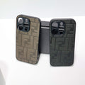 Fendi Leather iPhone Case For 12-17 Pro Max Plus