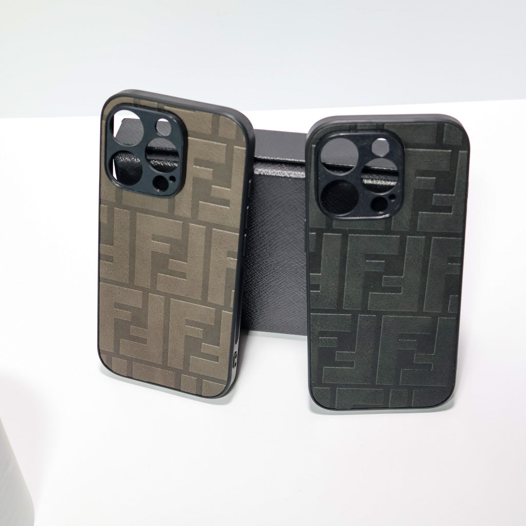 Fendi Leather iPhone Case For 12-17 Pro Max Plus