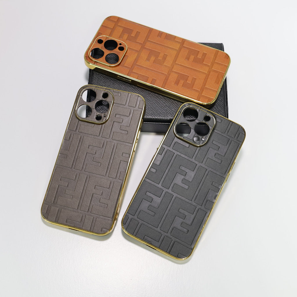 Fendi Electroplated iPhone Case For 12-17 Pro Max Plus