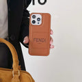 Fendi Phone Case Brown Leather For I Pro Max Plus Series for iphone-14-pro-max