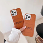 Fendi Phone Case Brown Leather For I Pro Max Plus Series for iphone-13-pro