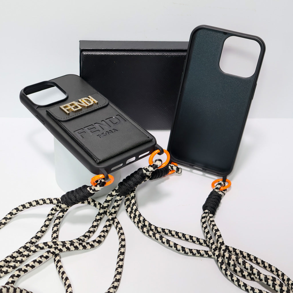 Fendi Card Holder iPhone Case Crossbody 12-16 Pro Max Plus for 12-pro