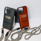 Fendi Card Holder iPhone Case Crossbody 12-16 Pro Max Plus
