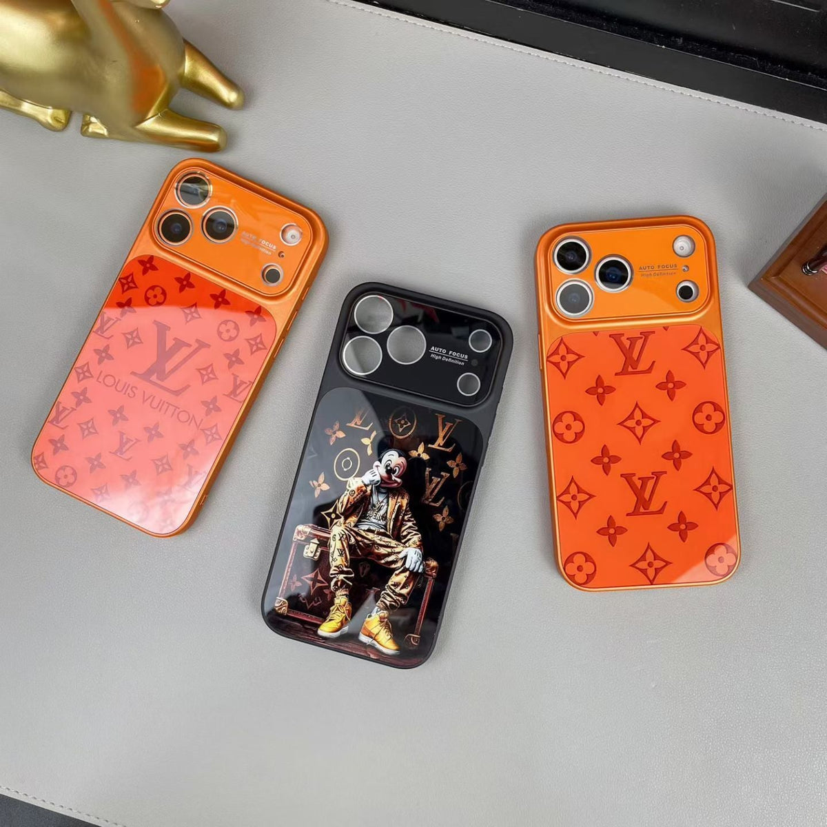 Gloss Monogram LV Phone Case For iPhone 14-17/Pro/Pro Max