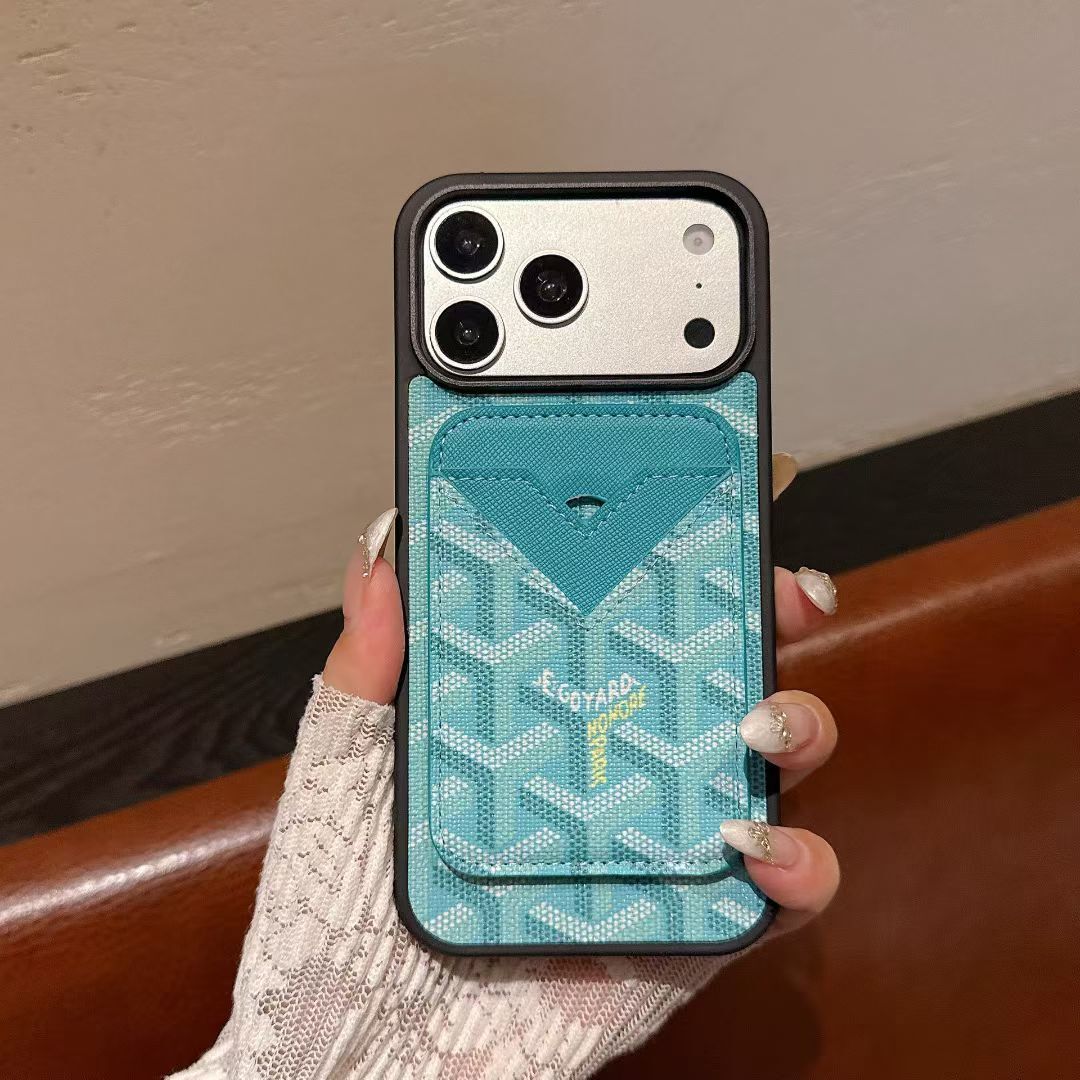 Goyard Magnet Card Holder Phone Case iPhone 13-17 / Pro / Pro Max / Plus / Air for 13-pro