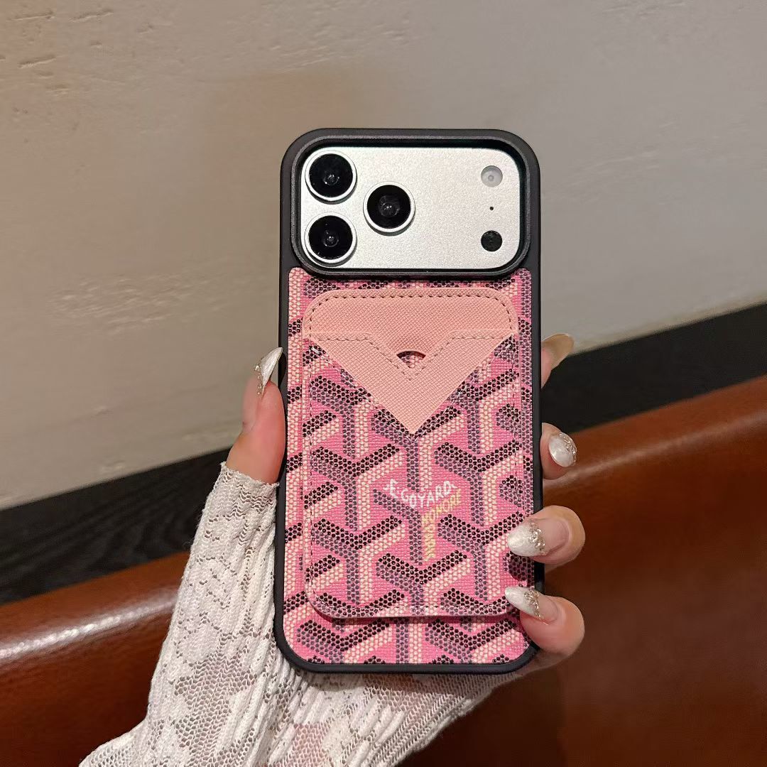 Goyard Magnet Card Holder Phone Case iPhone 13-17 / Pro / Pro Max / Plus / Air for 13-pro