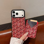 Goyard Magnet Card Holder Phone Case iPhone 13-17 / Pro / Pro Max / Plus / Air