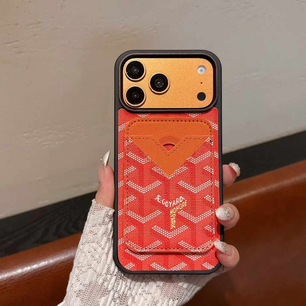 Goyard Magnet Card Holder Phone Case iPhone 13-17 / Pro / Pro Max / Plus / Air