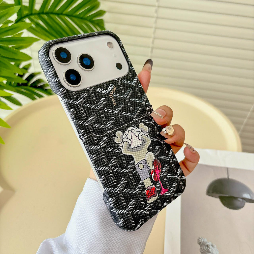 Goyard Phone Case Card Holder For 13-17 / Pro / Pro Max / Plus / Air for 13-pro