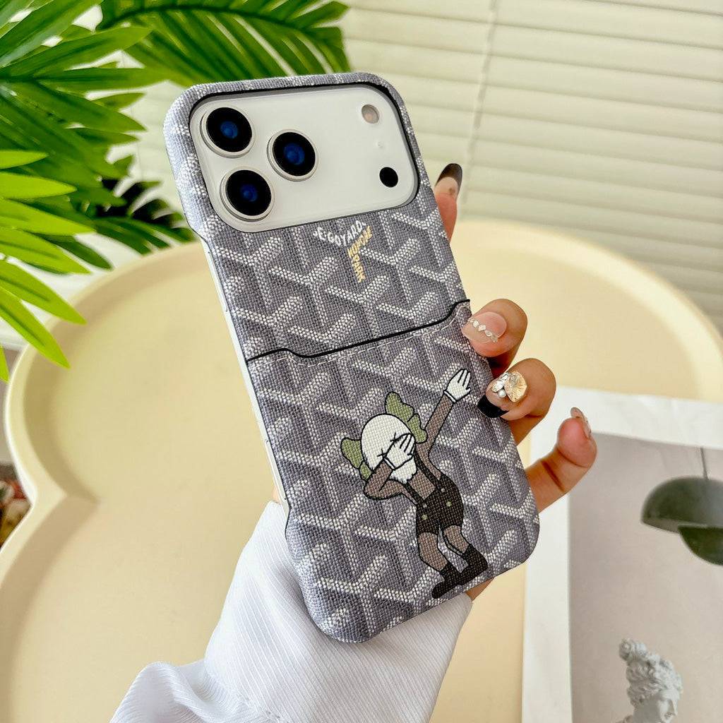 Goyard Phone Case Card Holder For 13-17 / Pro / Pro Max / Plus / Air for 13-pro