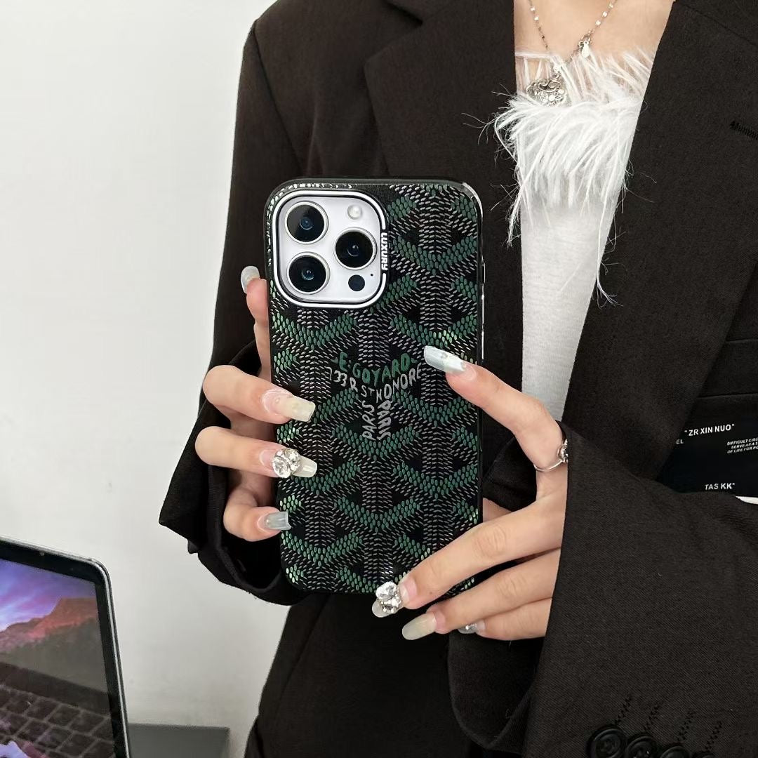 Goyard Phone Case Electroplated For iPhone 12-16 Pro Max Plus for 12-pro