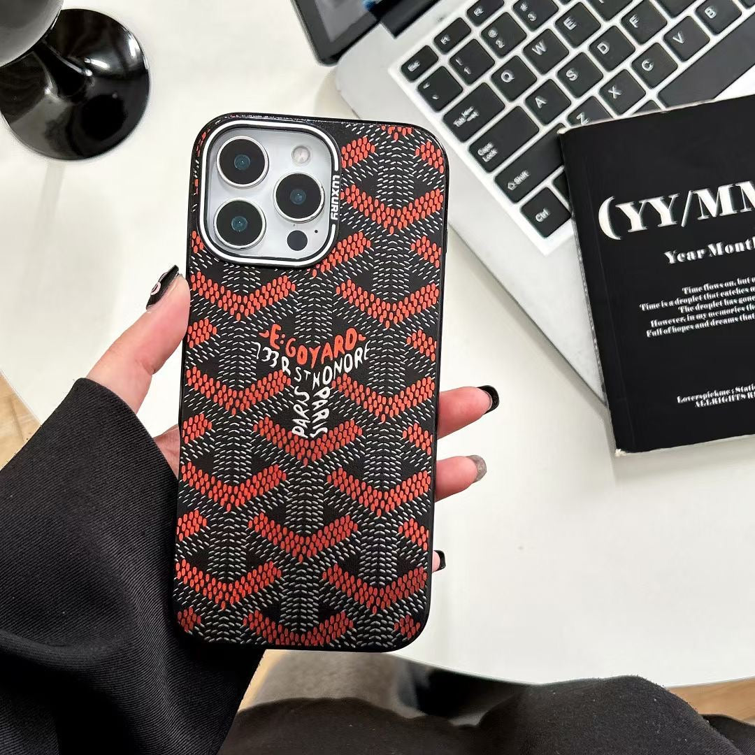 Goyard Phone Case Electroplated For iPhone 12-16 Pro Max Plus for 12-pro