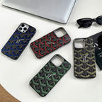 Goyard Phone Case Electroplated For iPhone 12-16 Pro Max Plus