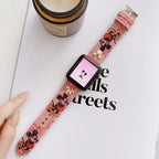 Apple Watch Band Designer Leather Wrist Strap / Pink