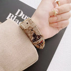 Fashion Gucci Design Apple Watch Band Wrist Strap / Brown