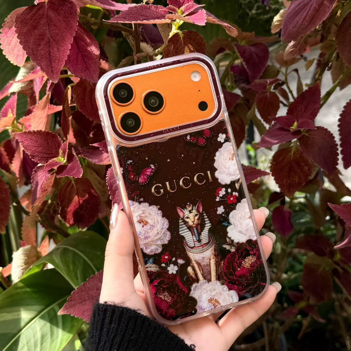 Gucci Clear Case Print Pattern iPhone 14-17 / Pro / Pro Max for 15