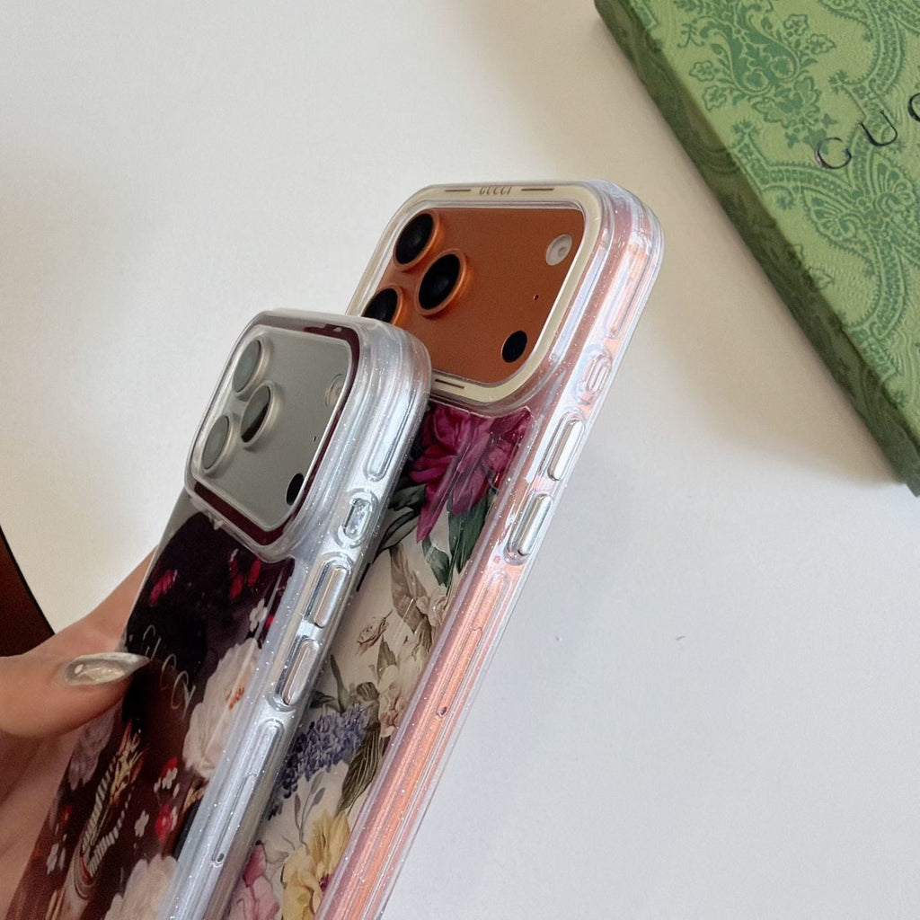 Gucci Clear Case Print Pattern iPhone 14-17 / Pro / Pro Max for 15-pro