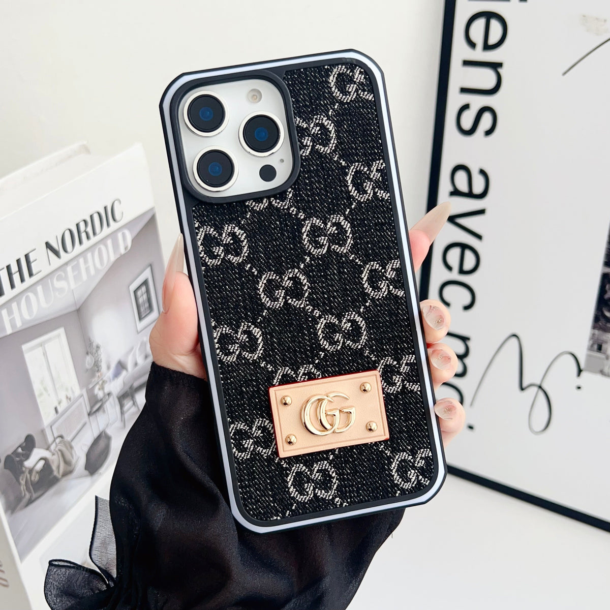 GG Denim iPhone Case For 12-16 Pro Max for 12-pro-max