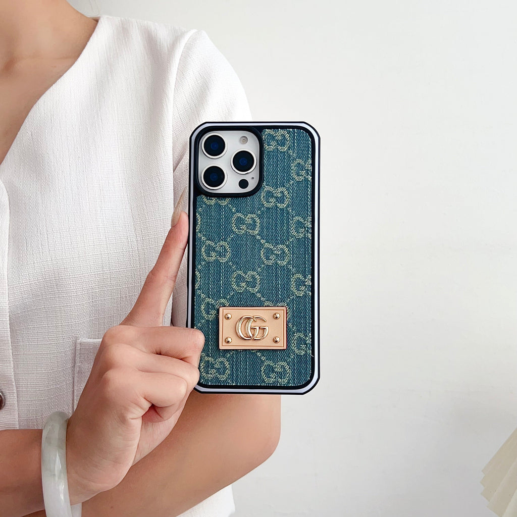 GG Denim iPhone Case For 12-16 Pro Max for 12-pro