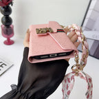 GG Plain Leather Crossbody Wallet Case For 13-17 / Pro / Pro Max for 13-pro