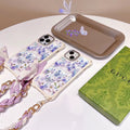 GG iPhone Case Flower 3D Pattern Silk Chain For I Pro Max Plus for 12-pro
