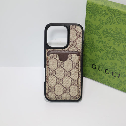 Card Holder Gucci Case For iPhone 12-16 Pro Max Plus